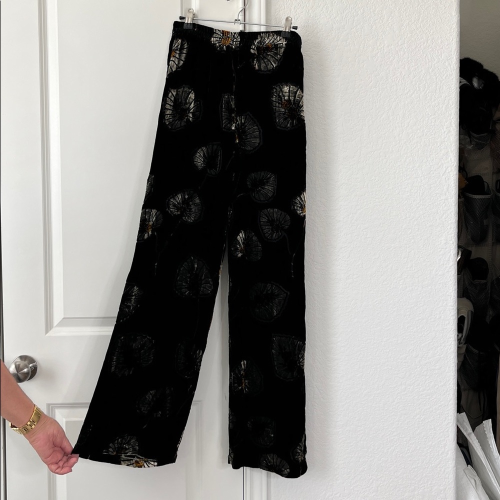 Rajasthan Velvet Burnout Floral Seed Pod Pants